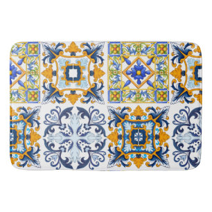 Majolica ,lemons,Sicilian tiles    Bath Mat