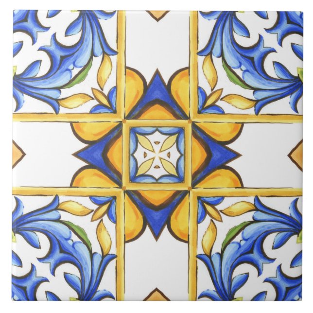 Majolica,Mediterranean tile, Ceramic Tile (Front)