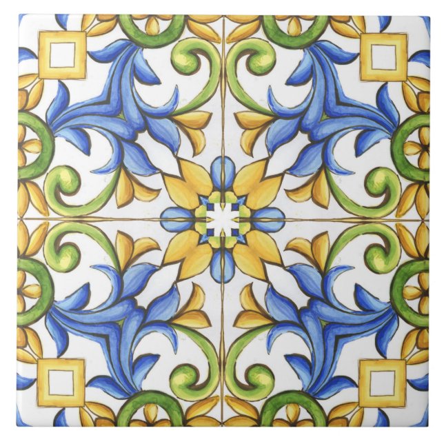 Majolica,Mediterranean tile, Ceramic Tile (Front)