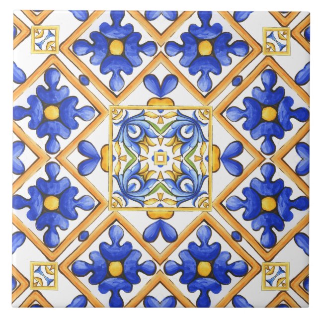 Majolica,Mediterranean tile, Ceramic Tile (Front)