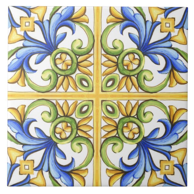 Majolica,Mediterranean tile, Ceramic Tile (Front)