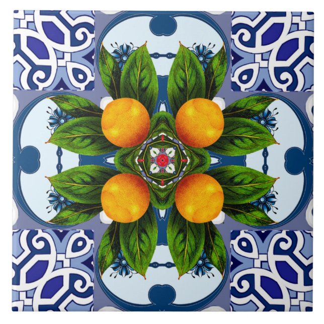 Majolica,Mediterranean tiles, Ceramic Tile (Front)