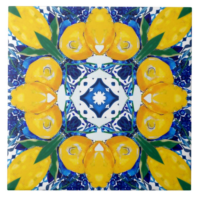 Majolica,Mediterranean tiles, Ceramic Tile (Front)