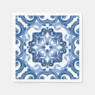 Majolica,Mediterranean tiles, Napkin