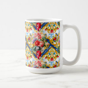 Majolica,Sicilian style, flowers Coffee Mug