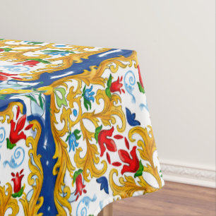 Majolica,Sicilian style,lemons   Tablecloth