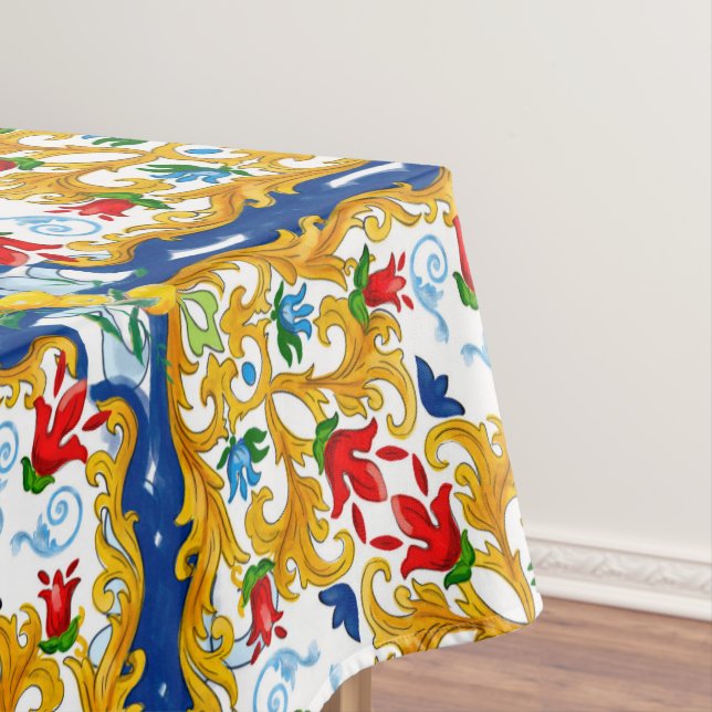 Majolica,Sicilian style,lemons   Tablecloth (In Situ)