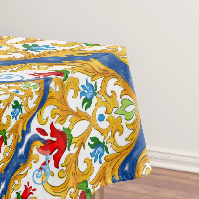 Majolica,Sicilian style,  Long Table Runner (In Situ)