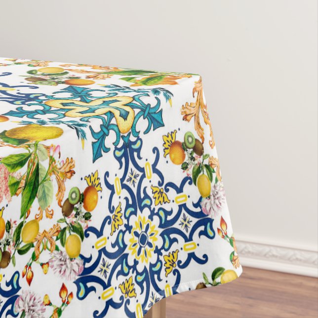 Majolica,Sicilian tiles,lemons citrus   Tablecloth (In Situ)