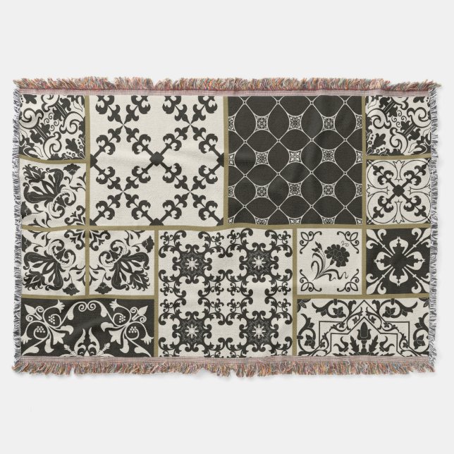 Majolica tile Islamic motifs. Throw Blanket (Front)