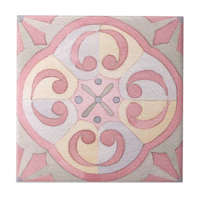 Majolica Watercolor Ceramic Tile (Front)