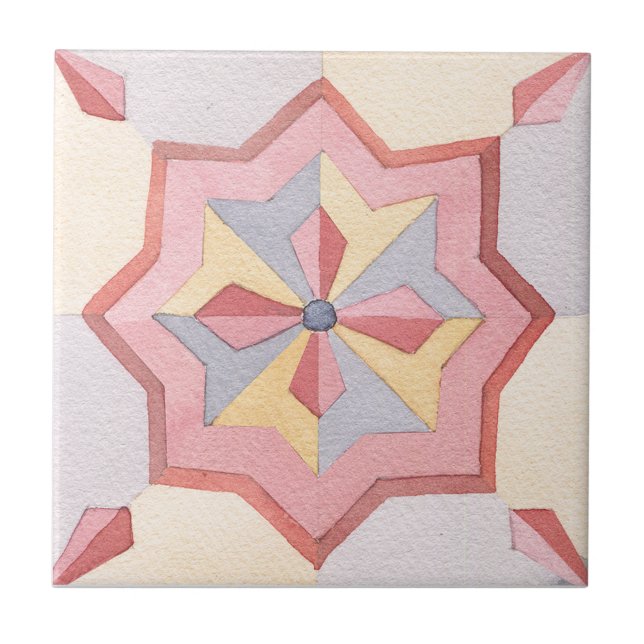 Majolica Watercolor Ceramic Tile (Front)