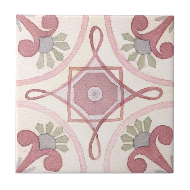 Majolica Watercolor Ceramic Tile (Front)
