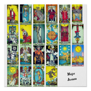 Major Arcana Card Chart Tarot Poster