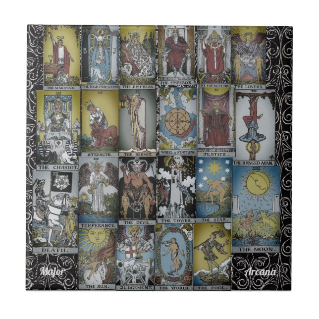 Major Arcana Tarot Sux  Ceramic Tile (Front)