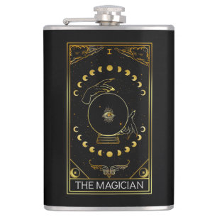 Major Arcana The Magician Tarot Card Hip Flask