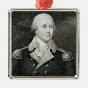 Major General Nathaniel Greene (1742-86), engraved Metal Ornament