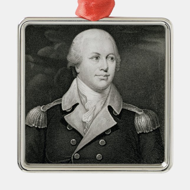 Major General Nathaniel Greene (1742-86), engraved Metal Ornament (Front)