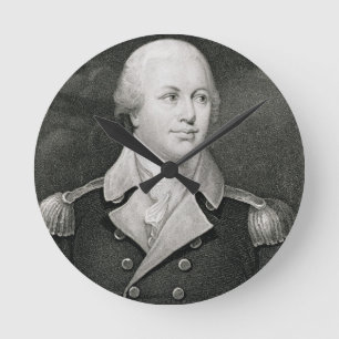 Major General Nathaniel Greene (1742-86), engraved Round Clock