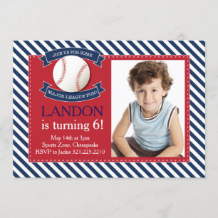 Major League Fun Baseball Birthday Invitation