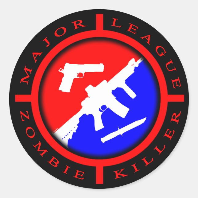 Major League Zombie Killer - weapons Classic Round Sticker (Front)