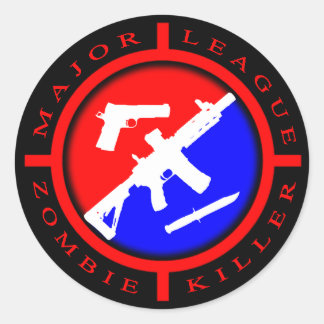 Major League Zombie Killer - weapons Classic Round Sticker