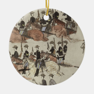 Major Marcus Reno's retreat before the Indian coun Ceramic Tree Decoration