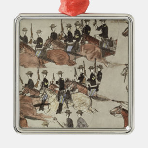 Major Marcus Reno's retreat before the Indian coun Metal Tree Decoration