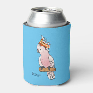 Major mitchell cockatoo bird cartoon illustration can cooler
