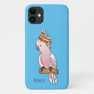 Major mitchell cockatoo bird cartoon illustration  iPhone 11 case
