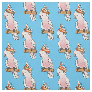 Major mitchell cockatoo bird cartoon illustration  fabric