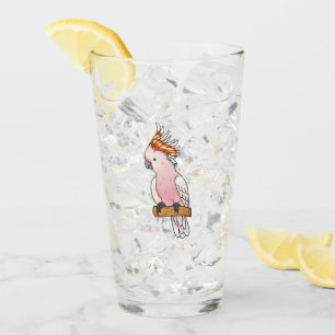 Major mitchell cockatoo bird cartoon illustration glass