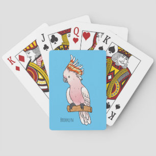 Major mitchell cockatoo bird cartoon illustration playing cards