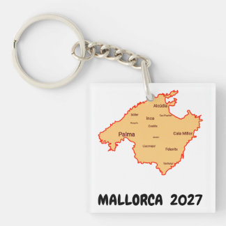 Majorca Spain beach island map Palma Key Ring