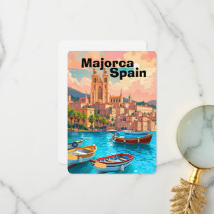 Majorca Spain Travel Postcard Art, Spain Travel Po