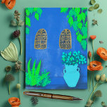 Majorelle Gardens Blue La Jardin Postcard<br><div class="desc">Pretty blue walls and bright colourful plants,  hand drawn by me for you! Take a look at my shop for more!</div>