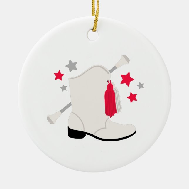 Majorette Boot Ceramic Ornament (Front)