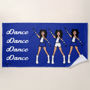 Majorette/Dancer Beach Towel (Blue White)