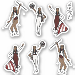 Majorette / Dancer/ Cheer Stickers Burgundy 