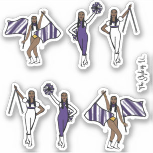 Majorette / Dancer/ Cheer Stickers Purple 