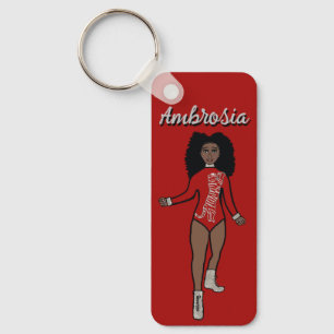 Majorette/ Dancer Keychain Red Silver  Tiger A