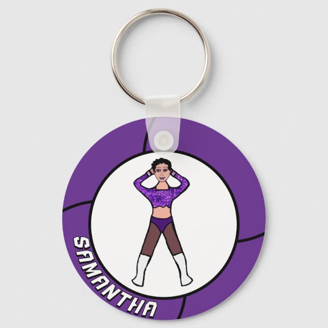 Majorette/ Dancer  Purple & Black #2 Key Ring (Front)