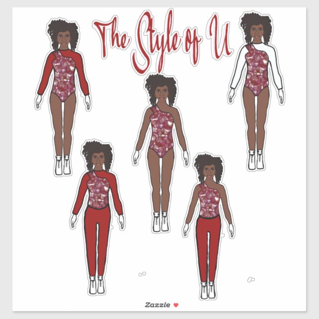 Majorette / Dancer Quick Change Stickers (Berry ) (Sheet)