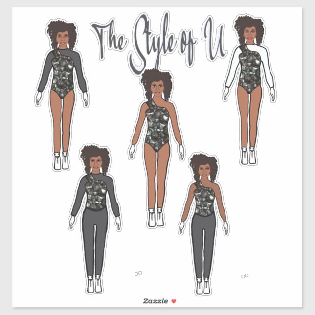 Majorette / Dancer Quick Change Stickers ( Steel 2 (Sheet)