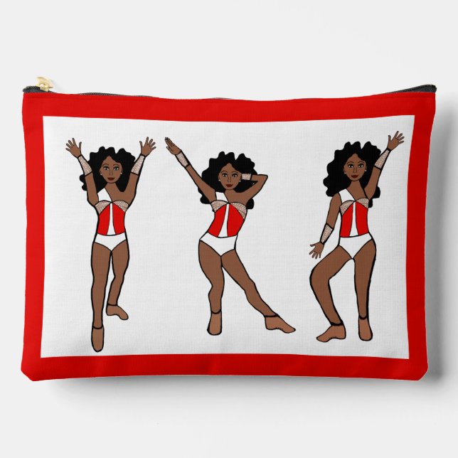 Majorette Dancer Red White Switch  A Accessory Pouch (Front)