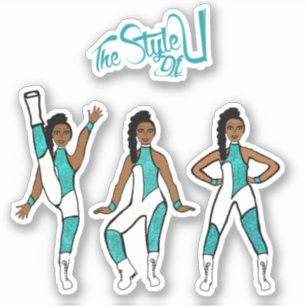 Majorette / Dancer Stickers Aqua Jumpsuit B