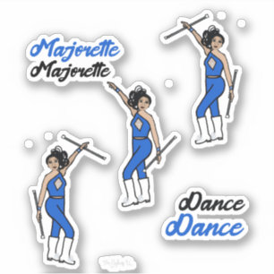 Majorette / Dancer Stickers Blue Diamond