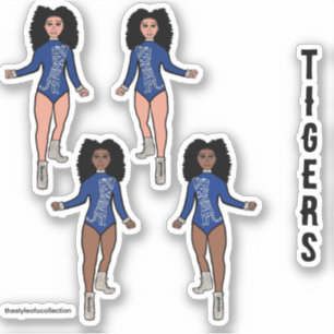 Majorette / Dancer Stickers Blue Silver Tiger 2