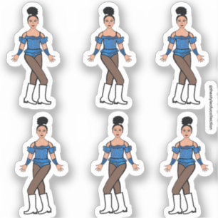Majorette/ Dancer Stickers Blue Stones B