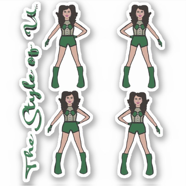 Majorette / Dancer Stickers Evergreen (Front)